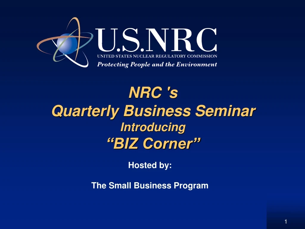 nrc s quarterly business seminar introducing biz corner