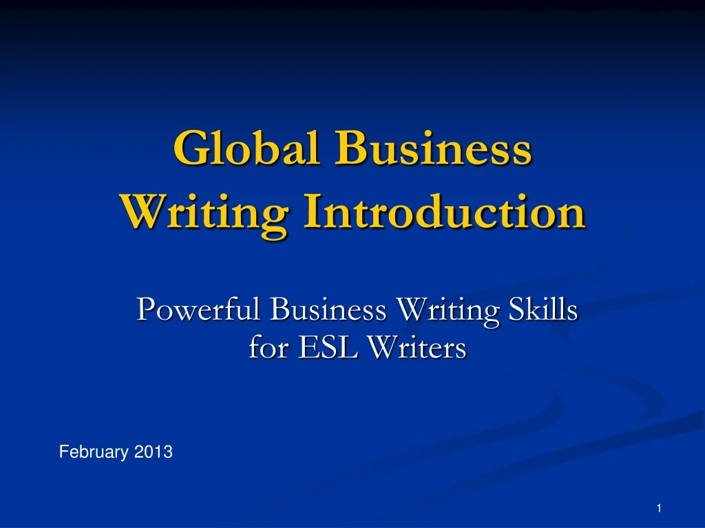 global business writing introduction