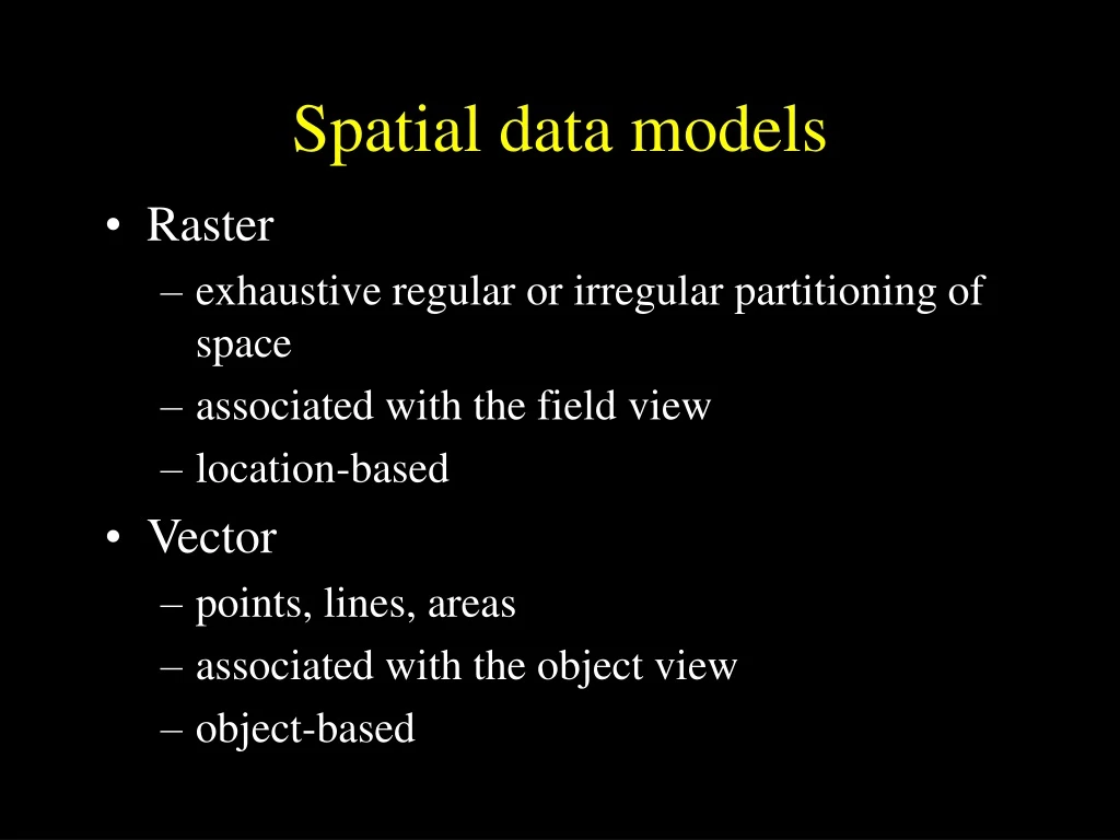 spatial data models