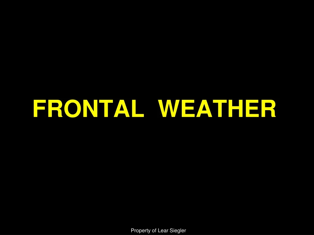 frontal weather