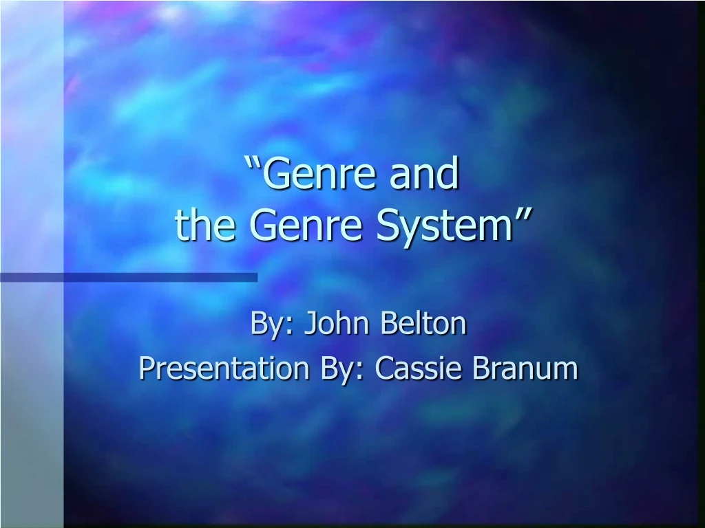 genre and the genre system