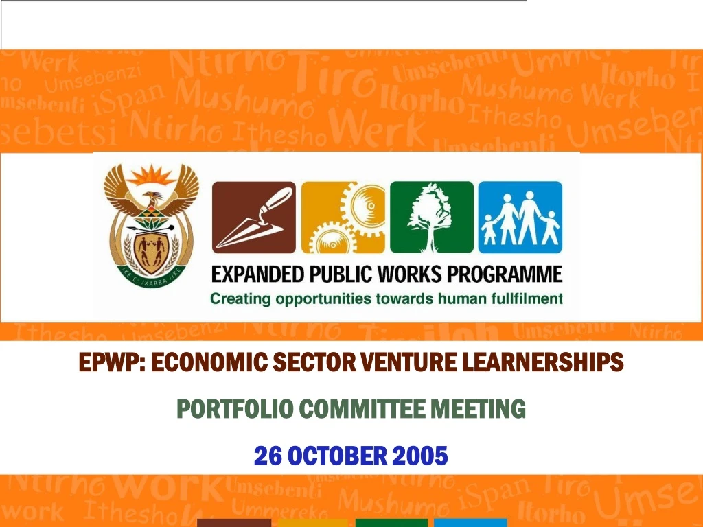 epwp economic sector venture learnerships