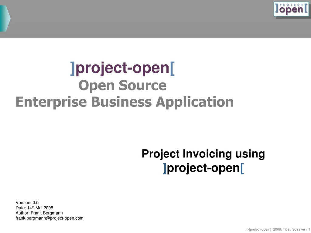 project open open source enterprise business application