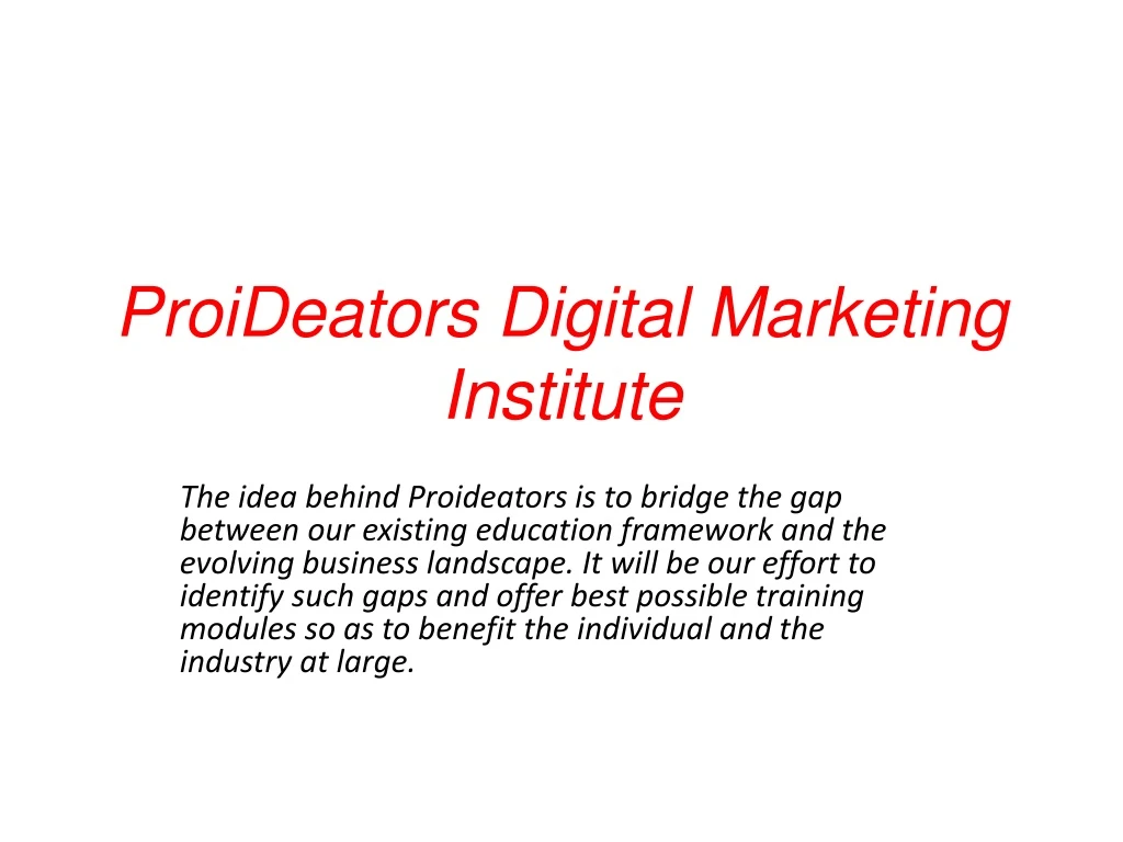 proideators digital marketing institute