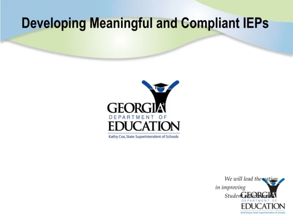 Developing Meaningful and Compliant IEPs