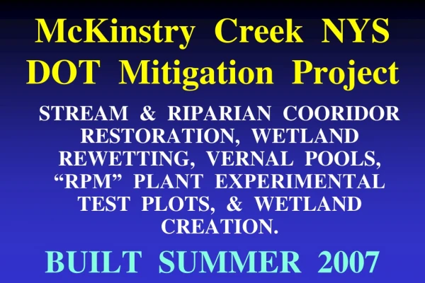 McKinstry  Creek  NYS  DOT  Mitigation  Project