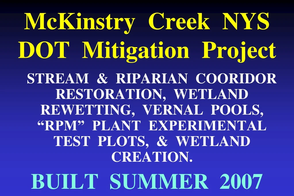 mckinstry creek nys dot mitigation project