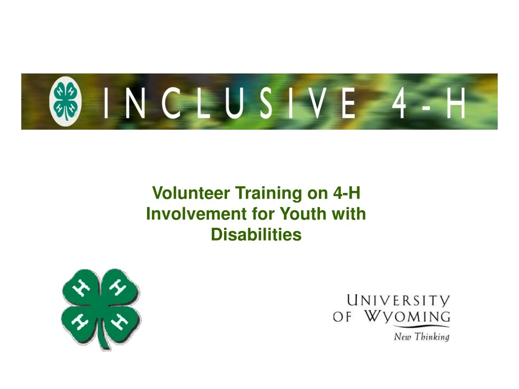 volunteer training on 4 h involvement for youth