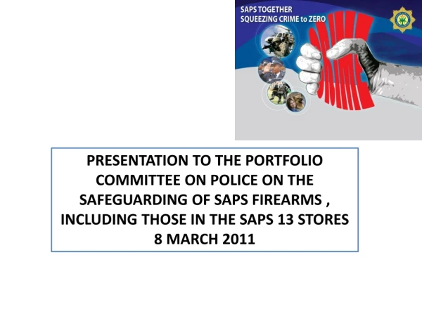 CONTROL MEASURES IN PLACE IN THE SAPS  (REGULATORY FRAMEWORK)