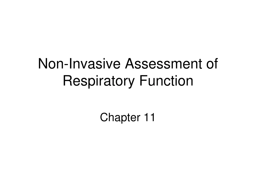 non invasive assessment of respiratory function