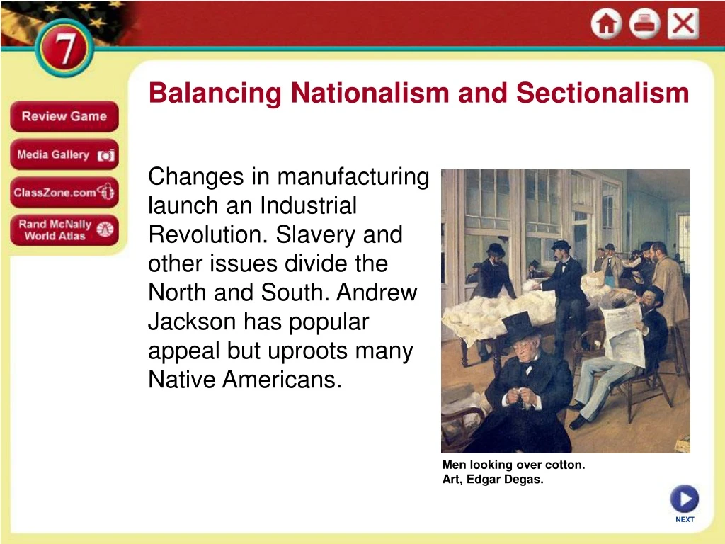 balancing nationalism and sectionalism