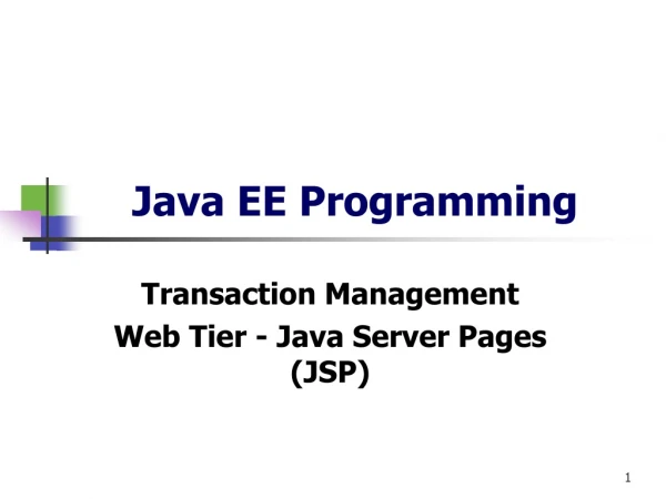 Java EE Programming