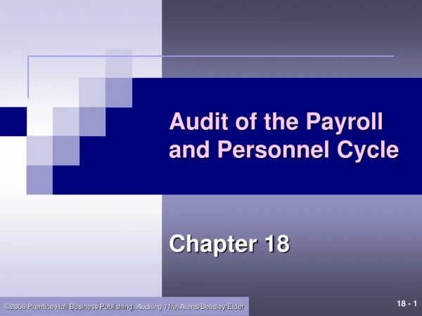 Audit of the Payroll and Personnel Cycle