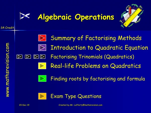 Algebraic Operations