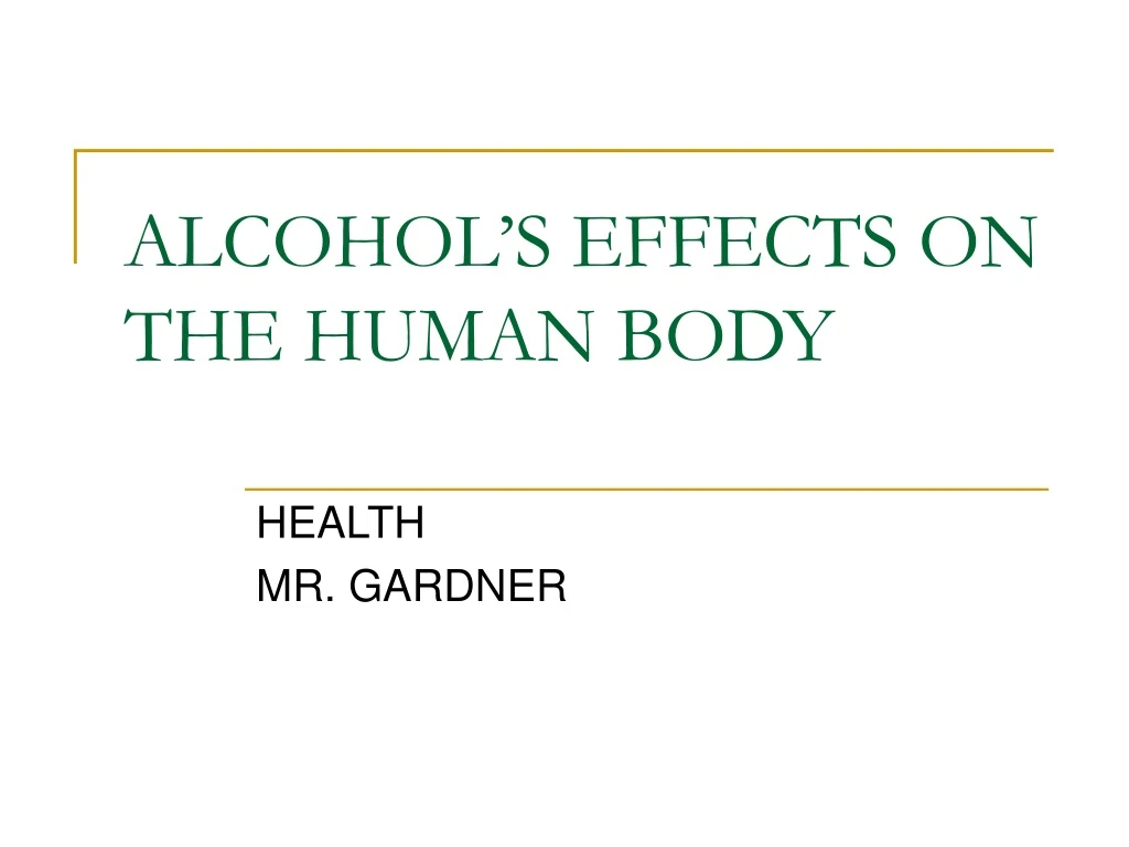 alcohol s effects on the human body
