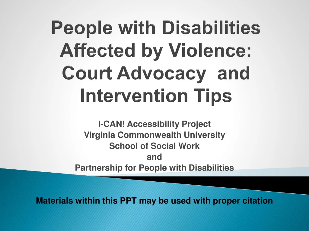 people with disabilities affected by violence court advocacy and intervention tips