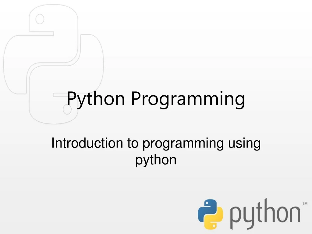 PPT - Python Programming PowerPoint Presentation, Free Download - ID ...