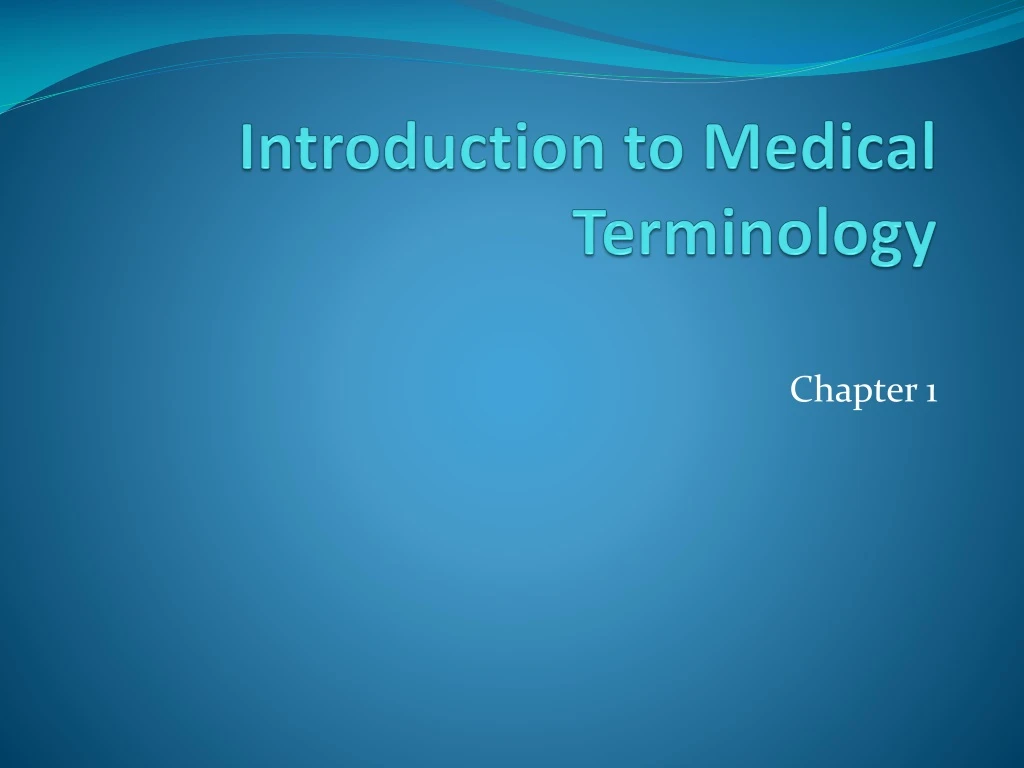 introduction to medical terminology