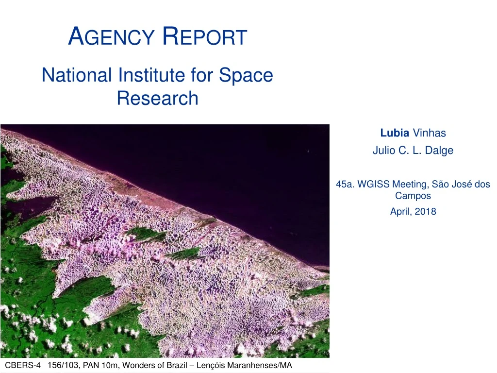 agency report national institute for space