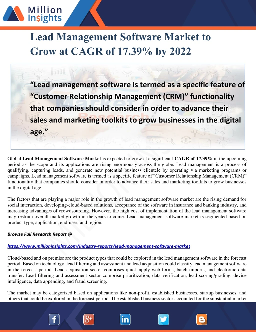 lead management software market to grow at cagr