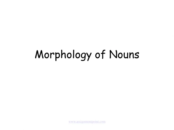 Morphology of Nouns