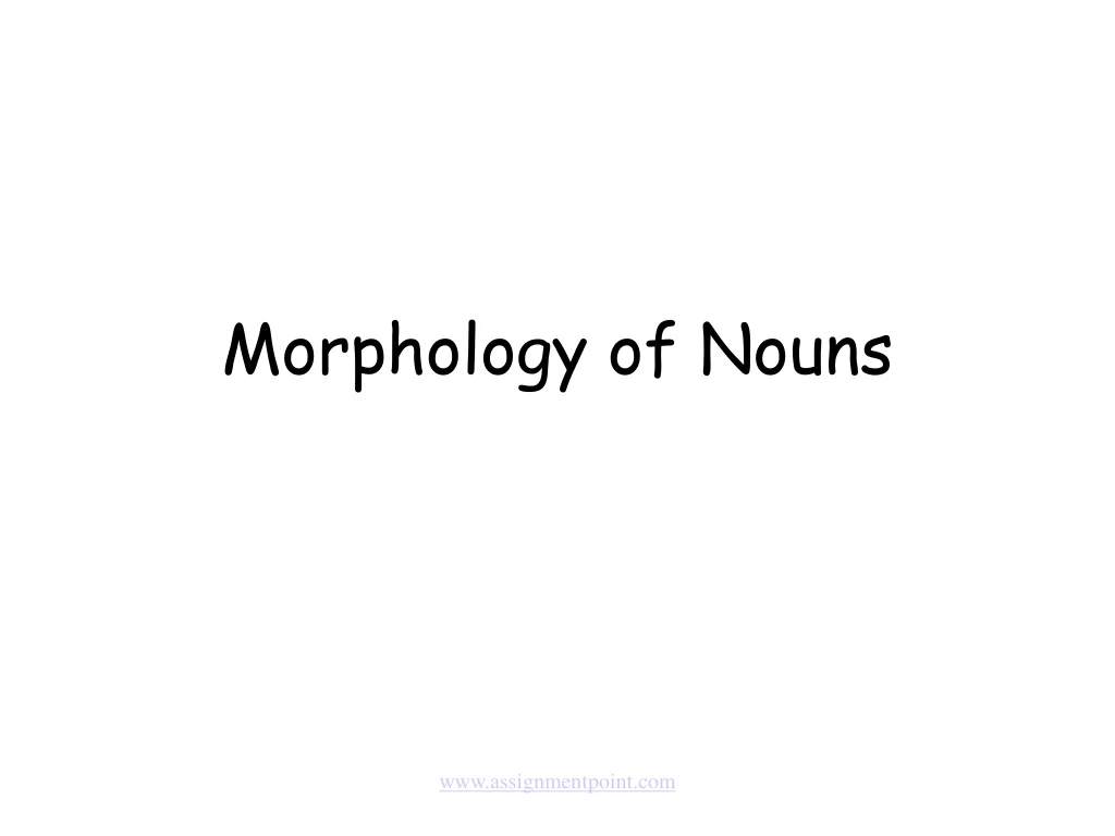 morphology of nouns