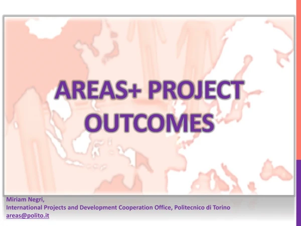 AREAS+ PROJECT OUTCOMES
