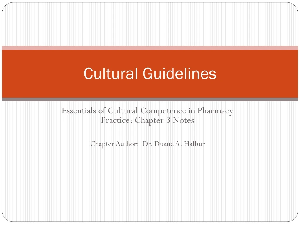 cultural guidelines