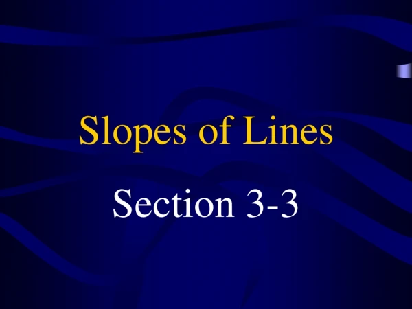 Slopes of Lines