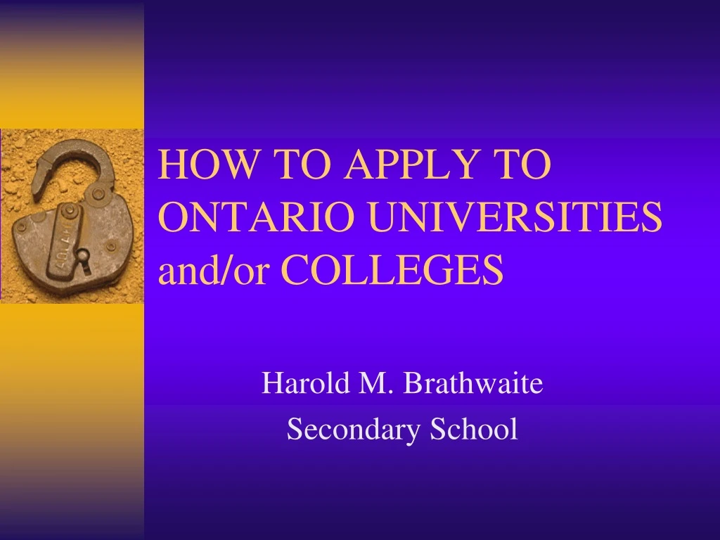 how to apply to ontario universities and or colleges
