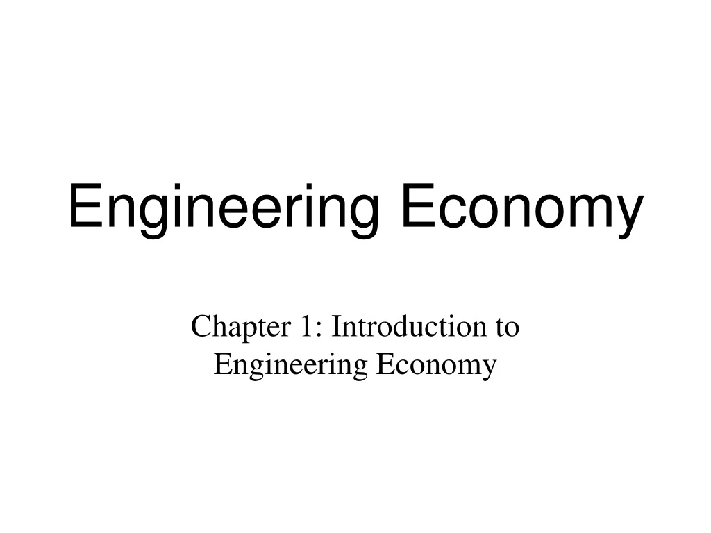 engineering economy