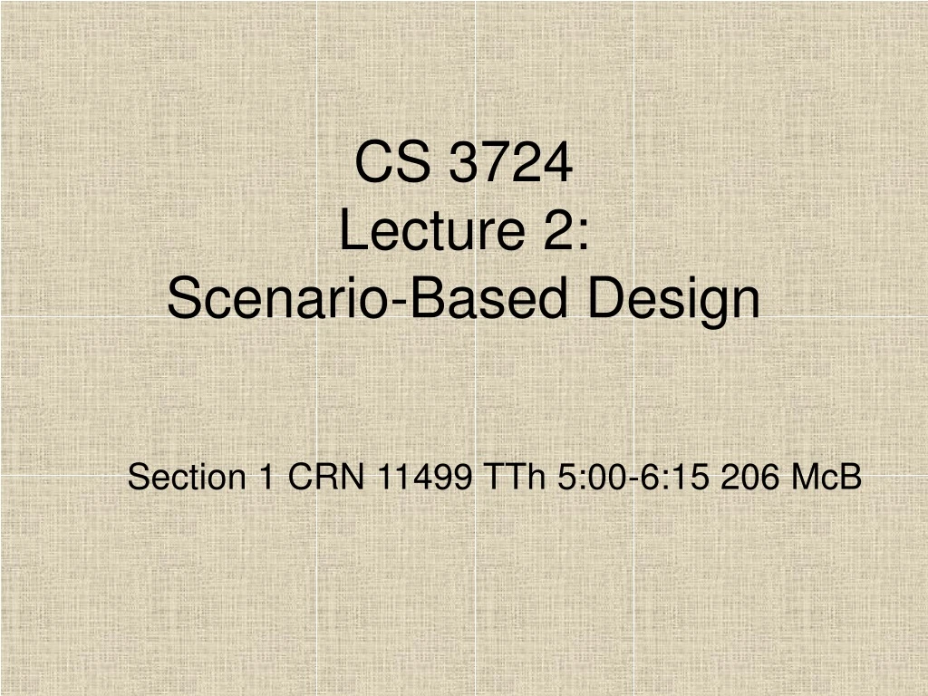 cs 3724 lecture 2 scenario based design