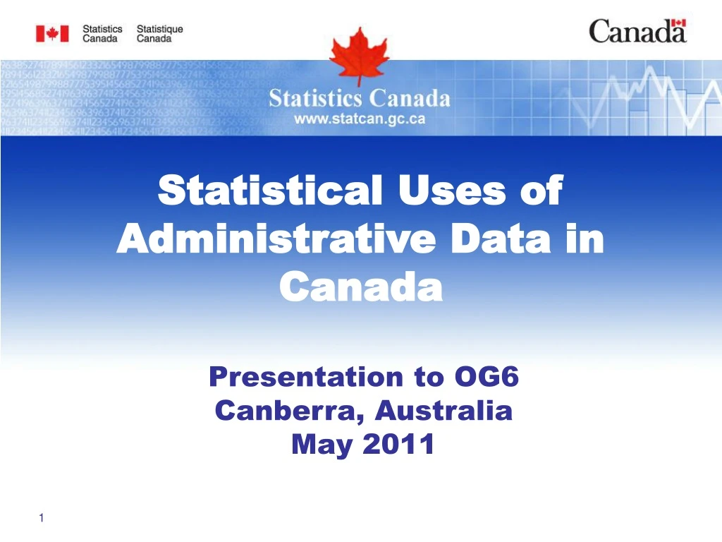 statistical uses of administrative data in canada