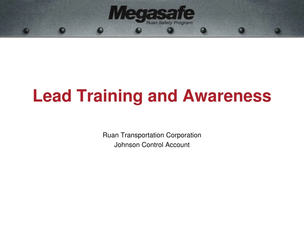 lead training and awareness