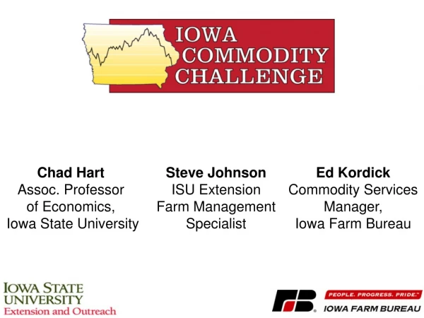 Chad Hart  Assoc. Professor  of Economics,  Iowa State University