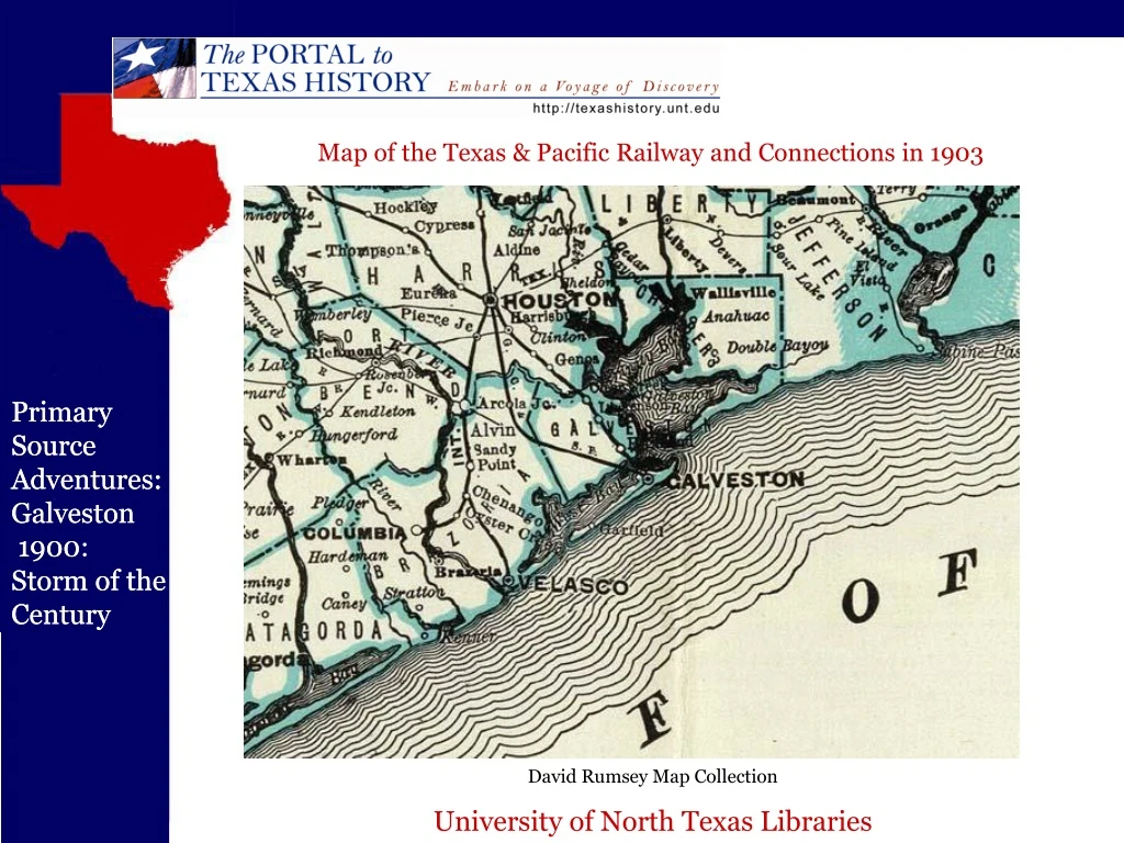 map of the texas pacific railway and connections