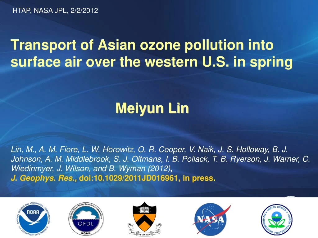 transport of asian ozone pollution into surface air over the western u s in spring