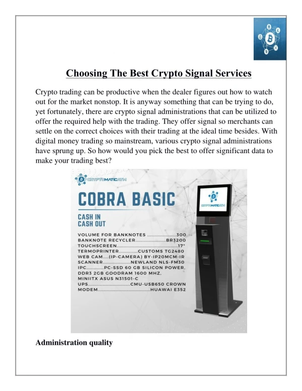 Choosing The Best Crypto Signal Services