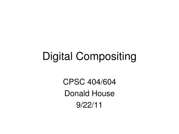 Digital Compositing