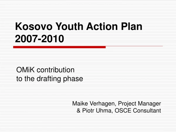 Kosovo Youth Action Plan  2007-2010