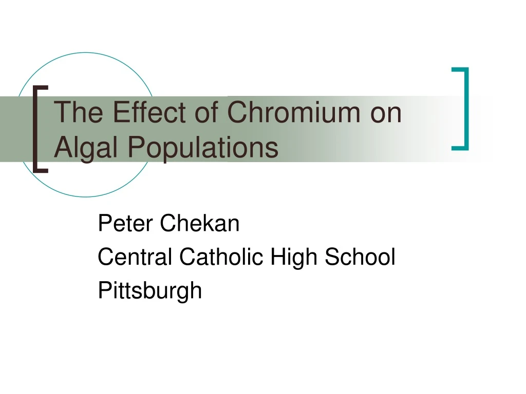 the effect of chromium on algal populations