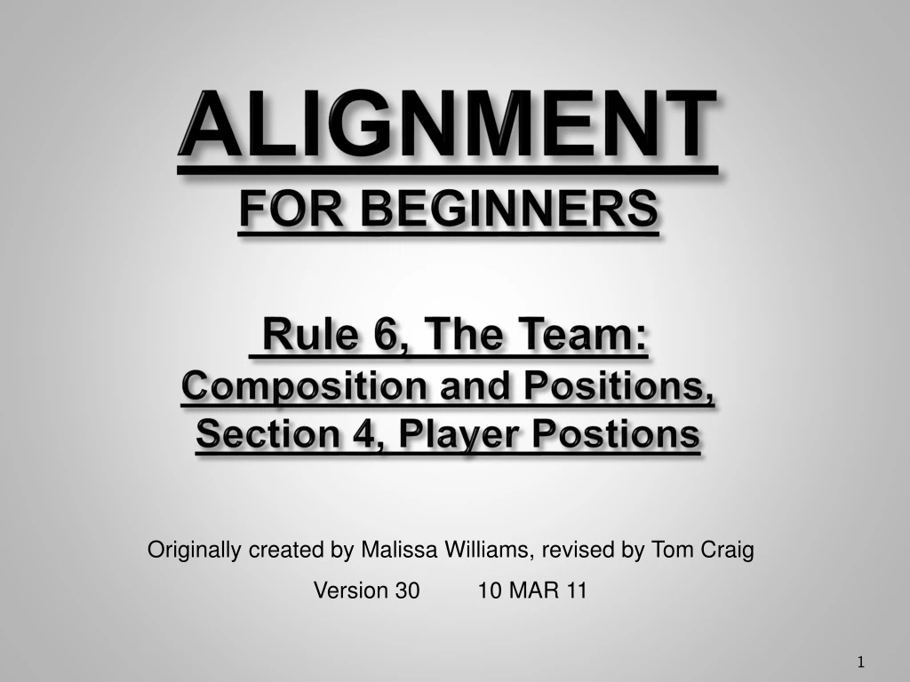 alignment for beginners rule 6 the team composition and positions section 4 player postions