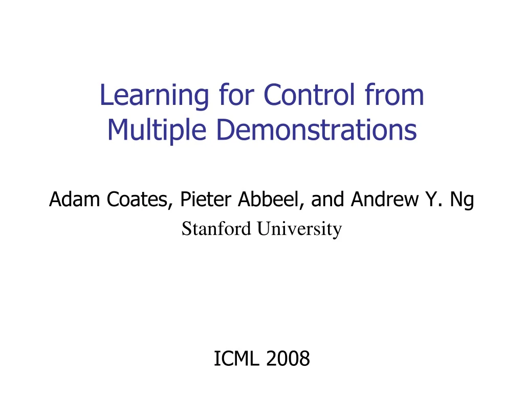 learning for control from multiple demonstrations