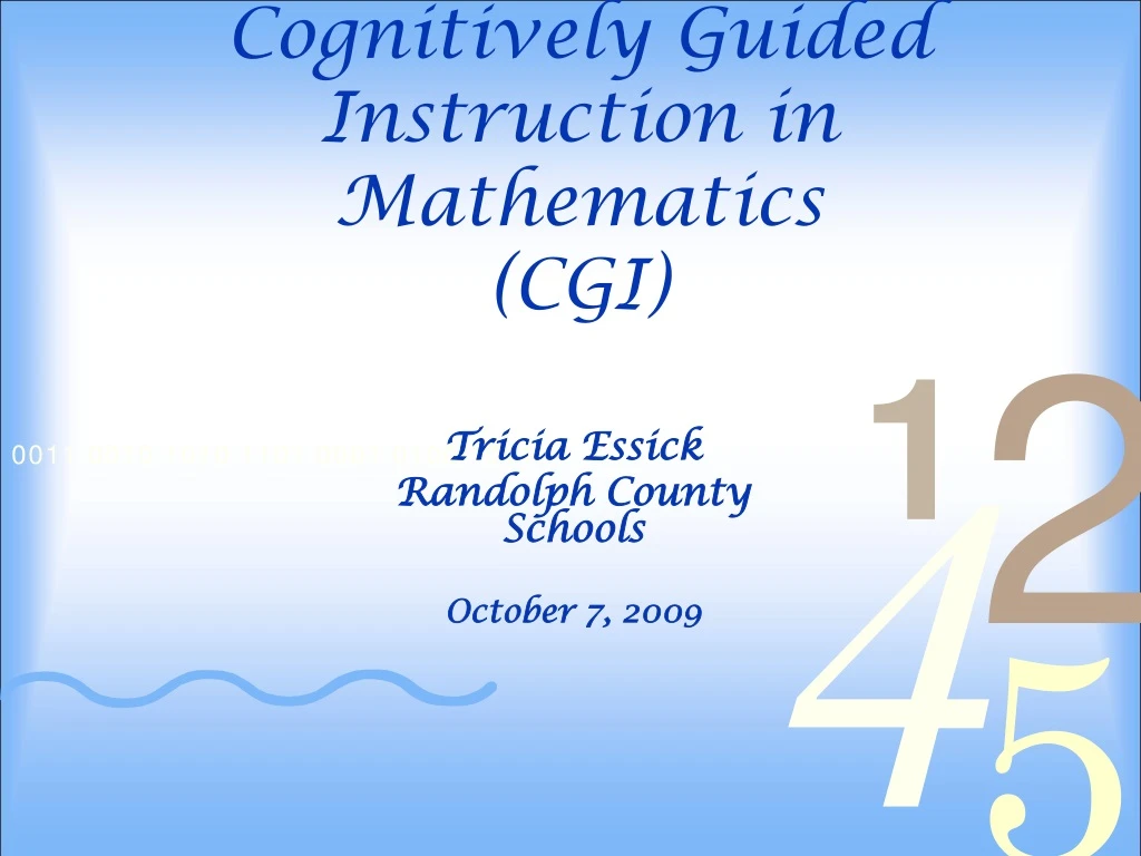 cognitively guided instruction in mathematics cgi