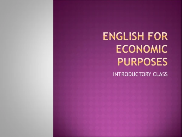 English for economic purposes