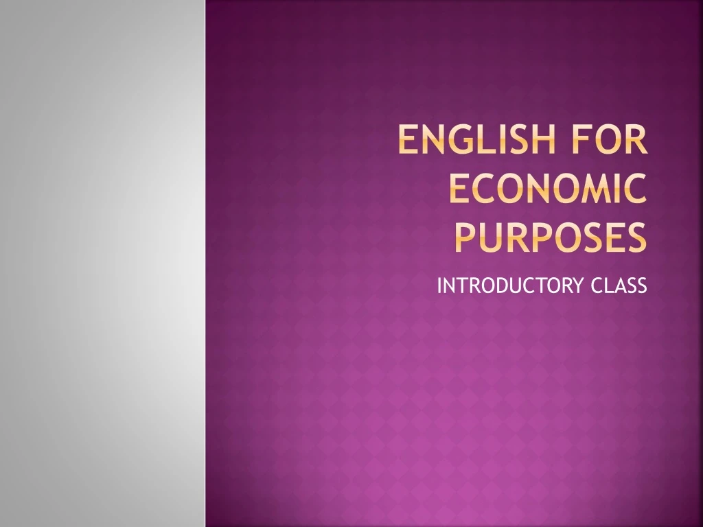 english for economic purposes