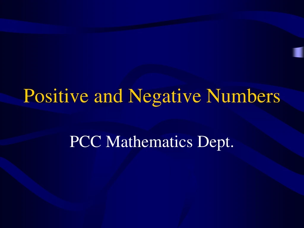 positive and negative numbers