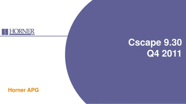 Cscape 9.30  Q4 2011