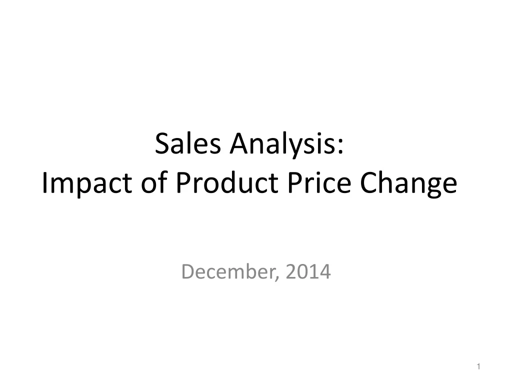 sales analysis impact of product price change