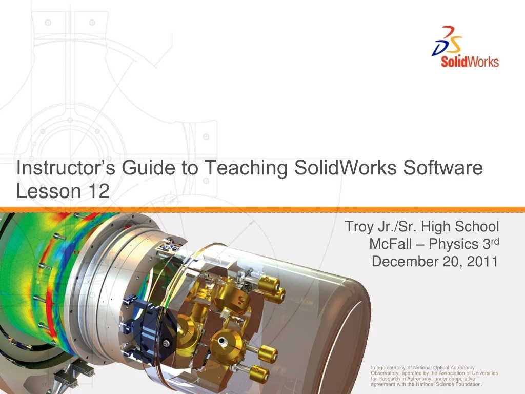 instructor s guide to teaching solidworks software lesson 12